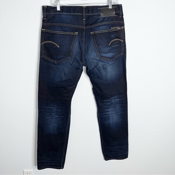 G-Star Jeans Men 36 3301 straight button fly Dark Wash CL - Picture 3 of 9